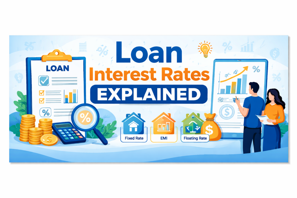 loan interest rates explained, loan guide, loan interest calculation, fixed interest rate, floating interest rate, EMI calculation, loan interest types, borrowing guide,loan interest rates, loan guide, EMI explained, fixed interest rate, floating interest rate, how loan interest works, personal loan interest, home loan interest